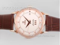 Omega Seamaster Automatic Rose Gold Case with White Dial-2008 Olympic Edition