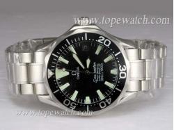 Omega Seamaster Automatic with Black Dial and Bezel Lady Size