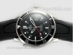 Omega Seamaster GMT Working Automatic with Black Dial-Rubber Strap