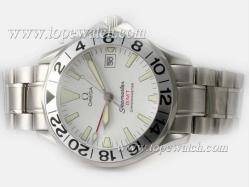 Omega Seamaster GMT Working Swiss ETA 2836 Movement With White Dial