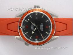 Omega Seamaster Planet Ocean Automatic Black Dial with Orange Bezel and Rubber Strap