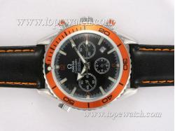 Omega Seamaster Planet Ocean Automatic Black Dial with Orange Bezel and Strap