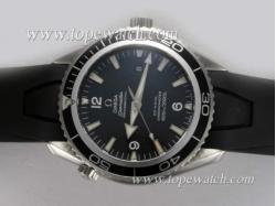 Omega Seamaster Planet Ocean Automatic with Black Dial and Bezel-Rubber Strap