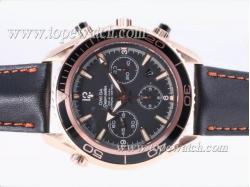 Omega Seamaster Planet Ocean Chronograph Asia Valjoux 7750 Movement-18K Rose Gold Casing