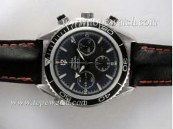 Omega Seamaster Planet Ocean Chronograph Asia Valjoux 7750 Movement AR Coating-White marking