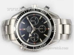 Omega Seamaster Planet Ocean Chronograph Asia Valjoux 7750 Movement with Orange Marking