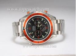 Omega Seamaster Planet Ocean Chronograph Automatic Black Dial with Orange Bezel