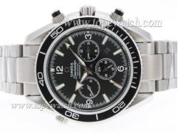 Omega Seamaster Planet Ocean Chronograph Automatic with Black Dial and Bezel