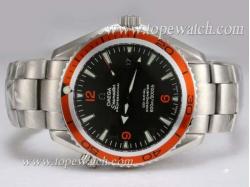 Omega Seamaster Planet Ocean Swiss ETA 2824 Movement AR Coating with Black Dial-Orange Bezel