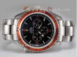 Omega Seamaster Planet Ocean Working Chronograph Black Dial with Orange Bezel Same Chassis As 7750-High Quality