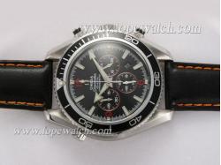 Omega Seamaster Planet Ocean Working Chronograph with Black Bezel and Dial