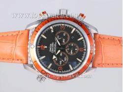 Omega Seamaster Planet Ocean Working Chronograph with Orange Bezel-Same Chassis As 7750 Version-High Quality