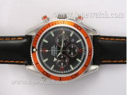 Omega Seamaster Planet Ocean Working Chronograph with Orange Bezel and Black Dial