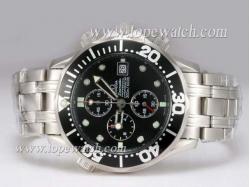 Omega Seamaster Professional Working Chronograph with Black Dial and Bezel