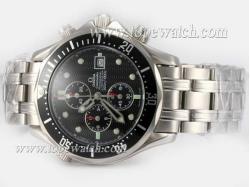 Omega Seamaster Professional Working Chronograph with Black Dial and Bezel