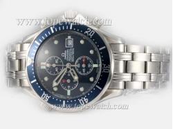 Omega Seamaster Professional Working Chronograph with Blue Dial and Bezel