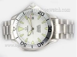 Omega Seamaster Swiss ETA 2836 Movement with White Dial