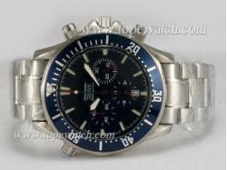 Omega Seamaster Working Chronograph with Blue Dial and Bezel