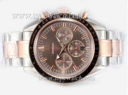 Omega Speedmaster 1957 Chronograph Automatic Two Tone with Brown Dial