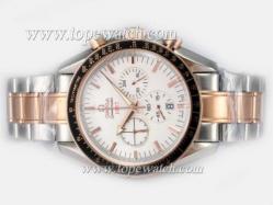 Omega Speedmaster 1957 Limited Edition Working Chronograph Two Tone with White Dial