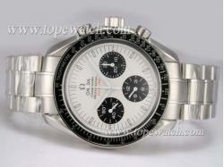 Omega Speedmaster 35th Anniversary Chronograph Lemania Movement White Dial with Black Bezel