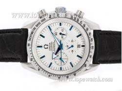 Omega Speedmaster Chronograph Automatic Blue Marking with White Dial