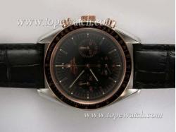 Omega Speedmaster Chronograph Lemania Movement Two Tone Case with Black Dial and Bezel Limited Edition