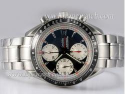 Omega Speedmaster Date Asia Valjoux 7750 Movement AR Coating with Black Dial