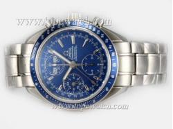 Omega Speedmaster Day Date 3220.80.00 Blue Dial With Asia Valjoux 7751 Movement