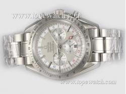 Omega Speedmaster GMT Chronograph Automatic with White Dial