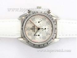 Omega Speedmaster Working Chronograph with White Dial-White Marking and Strap Lady Size