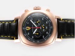 Panerai Ferrari Rattapante Working Chronograph Rose Gold Case with Black Dial