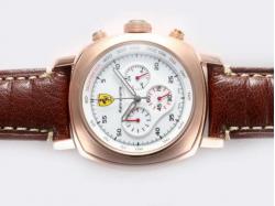 Panerai Ferrari Rattapante Working Chronograph Rose Gold Case with White Dial