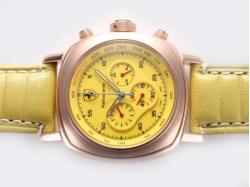 Panerai Ferrari Rattrapante Working Chronograph Rose Gold Case with Yellow Dial