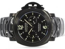 Panerai Luminor Chronograph Asia Valjoux 7750 Movement Full PVD with Black Dial