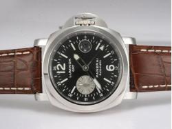 Panerai Luminor GMT PAM 88 Asia Valjoux 7750 Movement with Black Dial