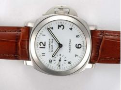 Panerai Luminor Marina PAM 113 Swan Neck Unitas 6497 Movement With White Dial