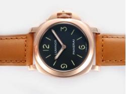 Panerai Luminor Unitas 6497 Movement Rose Gold Case with Black Dial