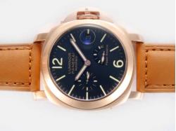 Panerai Luminor Working Power Reserve Automatic Rose Gold Case with Black Dial-AR Coating