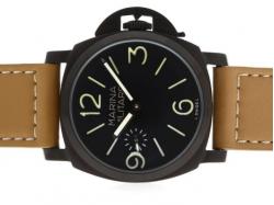 Panerai Marina Militare Unitas 6497 Movment Swan Neck PVD Case with Black Dial