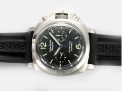 Panerai PAM 253 Regetta Flyback Chronograph Asia Valjoux 7750 Movement Black Dial with Rubber Strap