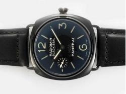 Panerai Radiomir Black Seal Swan Neck Swiss ETA Unitas 6497 Movement PVD Case with Black