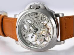 Panerai Skeleton Unitas 6497 Movement Manaul Winding with Silver Skeleton Dial New Version