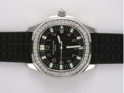 Patek Philippe Aquanut Ref.5067 Swiss ETA Movement Diamond Bezel with Black Dial and Rubber Strap