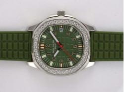 Patek Philippe Aquanut Ref.5067 Swiss ETA Movement Diamond Bezel with Green Dial and Rubber Strap