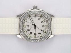 Patek Philippe Aquanut Ref.5067 Swiss ETA Movement Diamond Bezel with White Dial and Rubber Strap