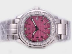 Patek Philippe Aquanut Ref.5067 with Diamond Bezel and Red Dial