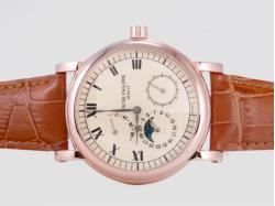 Patek Philippe Automatic Working Power Reserve Rose Gold Case with Beige Dial