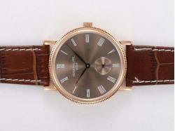 Patek Philippe Calatrava 3919 Manual Winding Rose Gold Case with Brown Dial and Strap