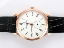 Patek Philippe Calatrava Manual Winding Rose Gold Case with White Dial